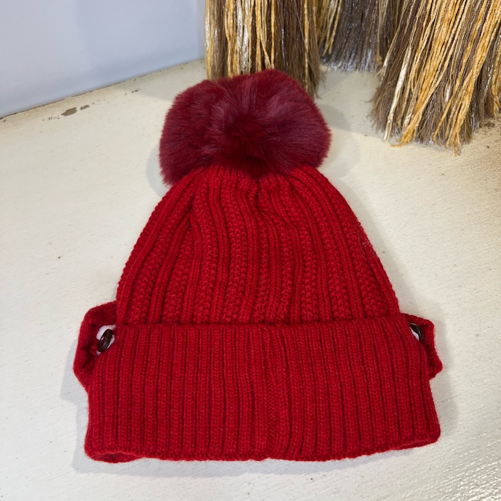 RED - UGG KNITTED HAT WITH MASK - Picture 2 of 5